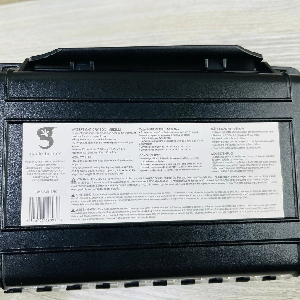 Waterproof Dry Box Watertight Storage Black Box, By Geckobrands